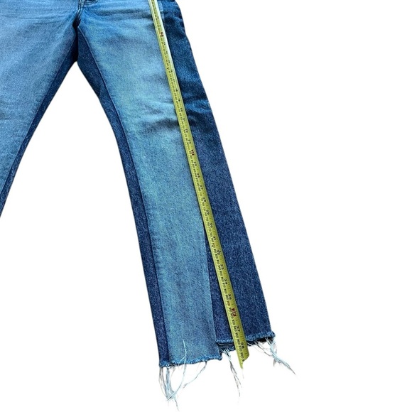 Levi’s 501 Two-Tone Patchwork Jeans W25 L30 High Rise Straight Leg Raw Hem Y2K - Picture 13 of 16